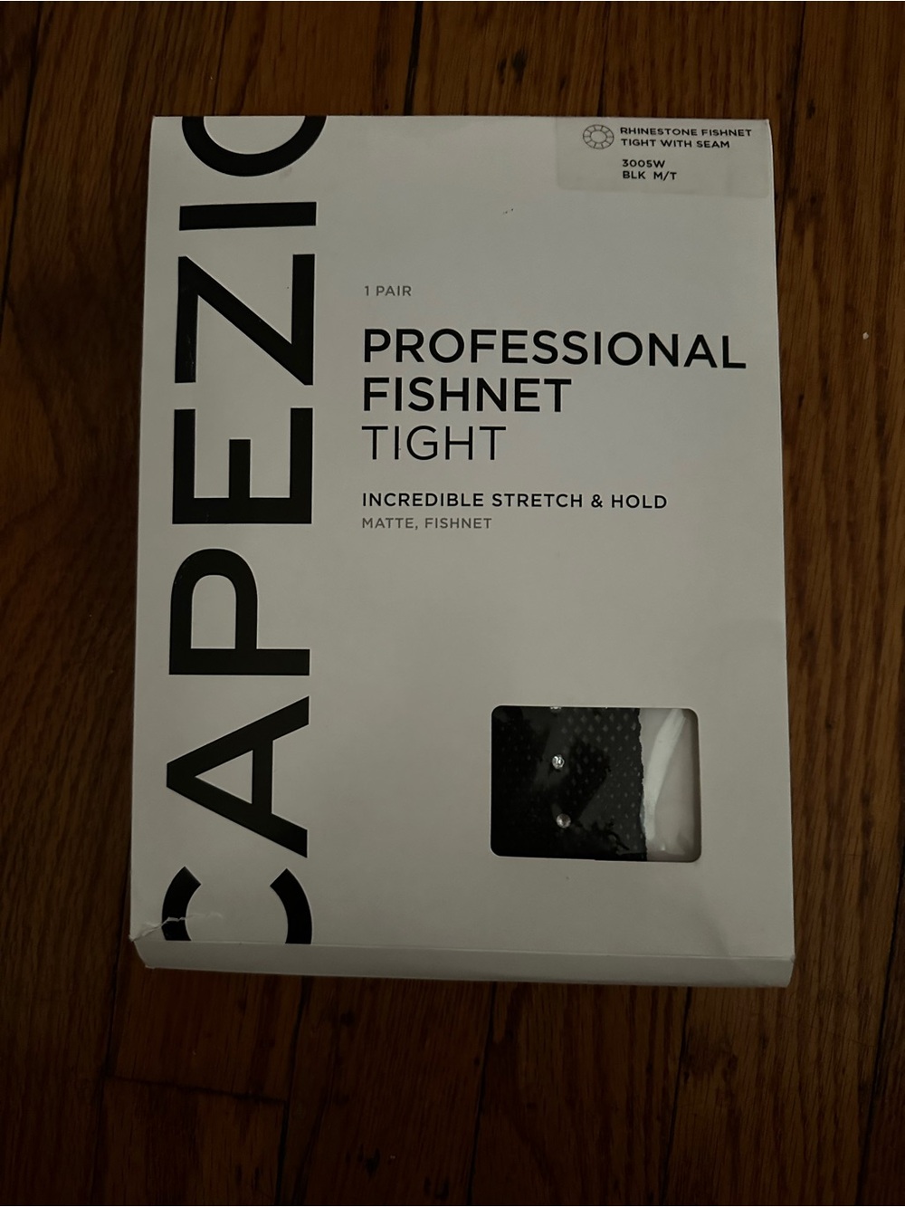Capezio Black Professional Fishnet Tights With Rhinestone Seem